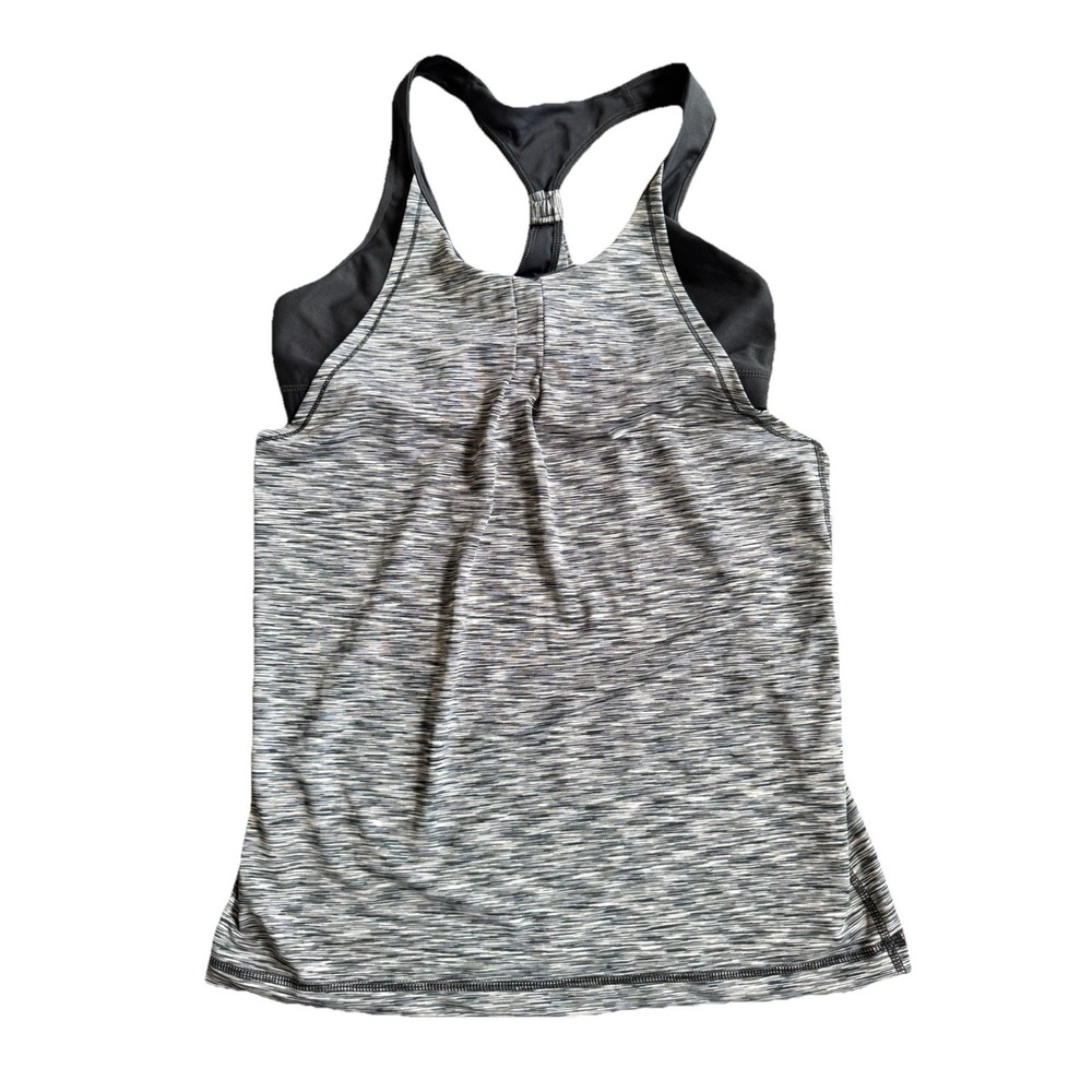 Velocity Racerback Tank Top Womens Shelf Bra Black Gray White Athletic Large
